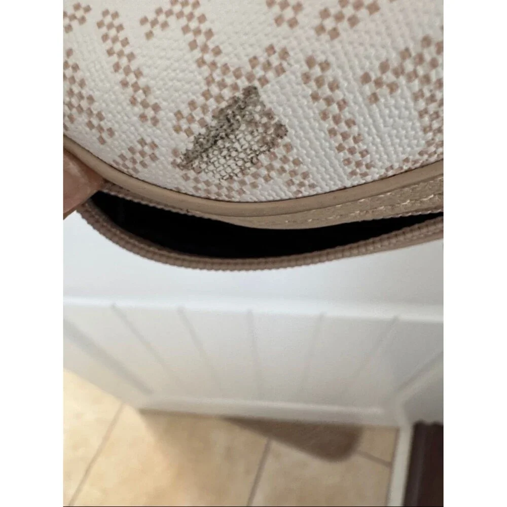 Tommy Hilfiger Beige Monogram Laptop Crossbody Bag